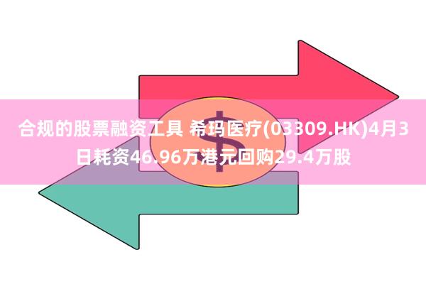 合规的股票融资工具 希玛医疗(03309.HK)4月3日耗资46.96万港元回购29.4万股